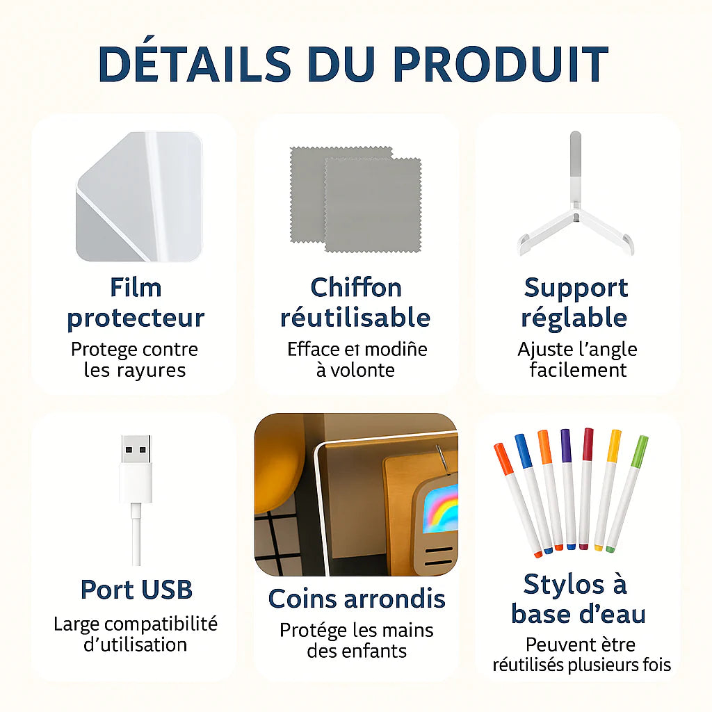 Tablette d’écriture LED