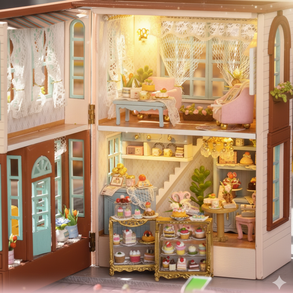 Kit Maison Miniature – Café Douceurs & Milk Tea